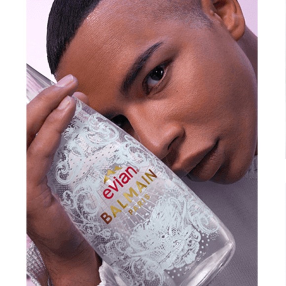 BALMAIN X EVIAN 2022 LIMITED EDITION 75CL GLASS BOTTLE unopened SET OF 2 - Picture 1 of 9